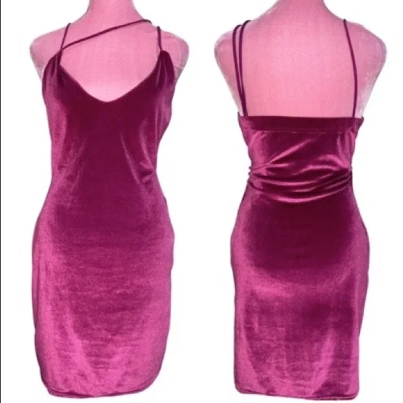 open lace back dress Brigette Bow Velvet Mini Dress main image 1